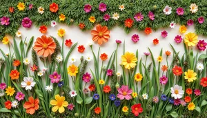 Colorful floral bouquet in bright summer meadow.