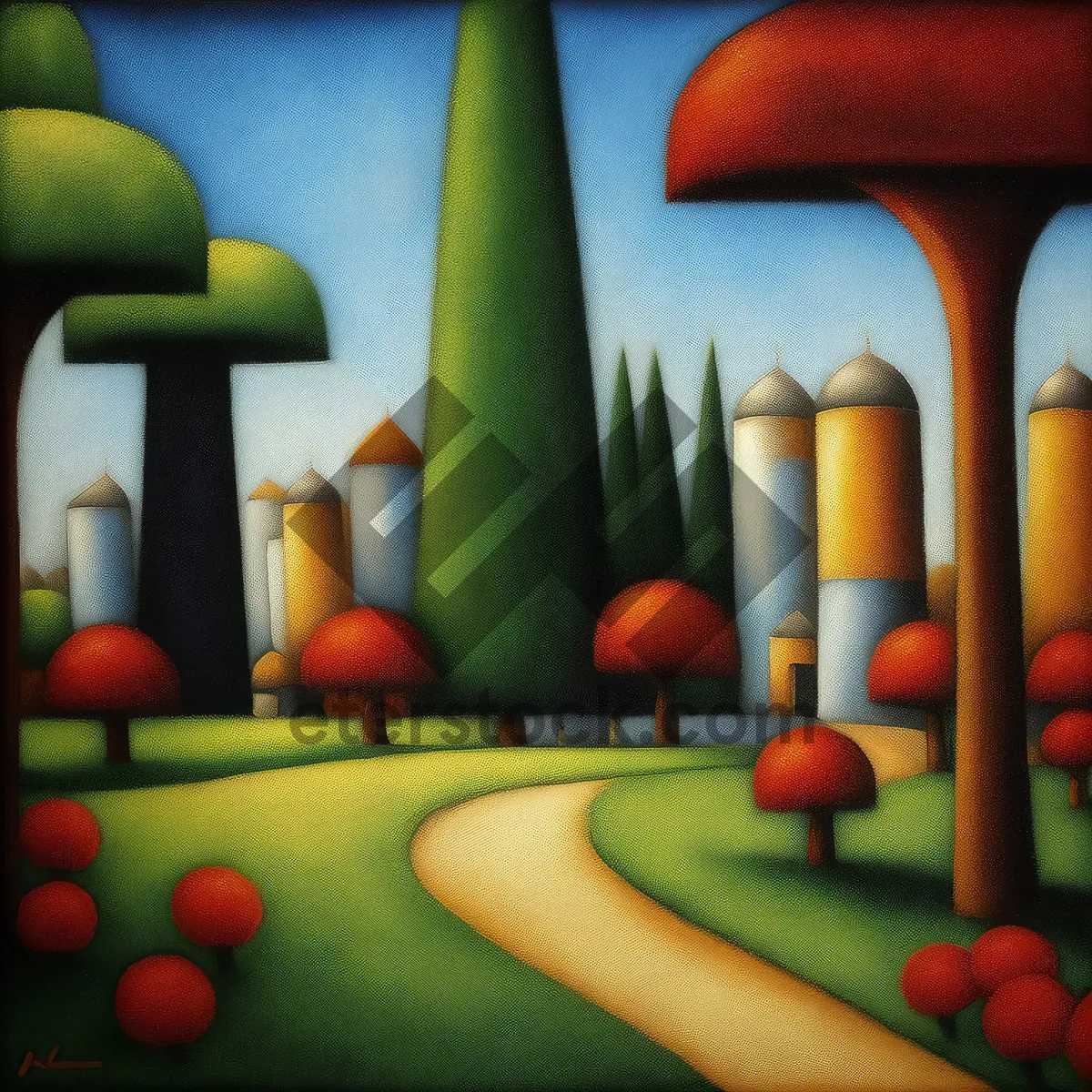 Picture of Colorful School Supplies on Wooden Desk