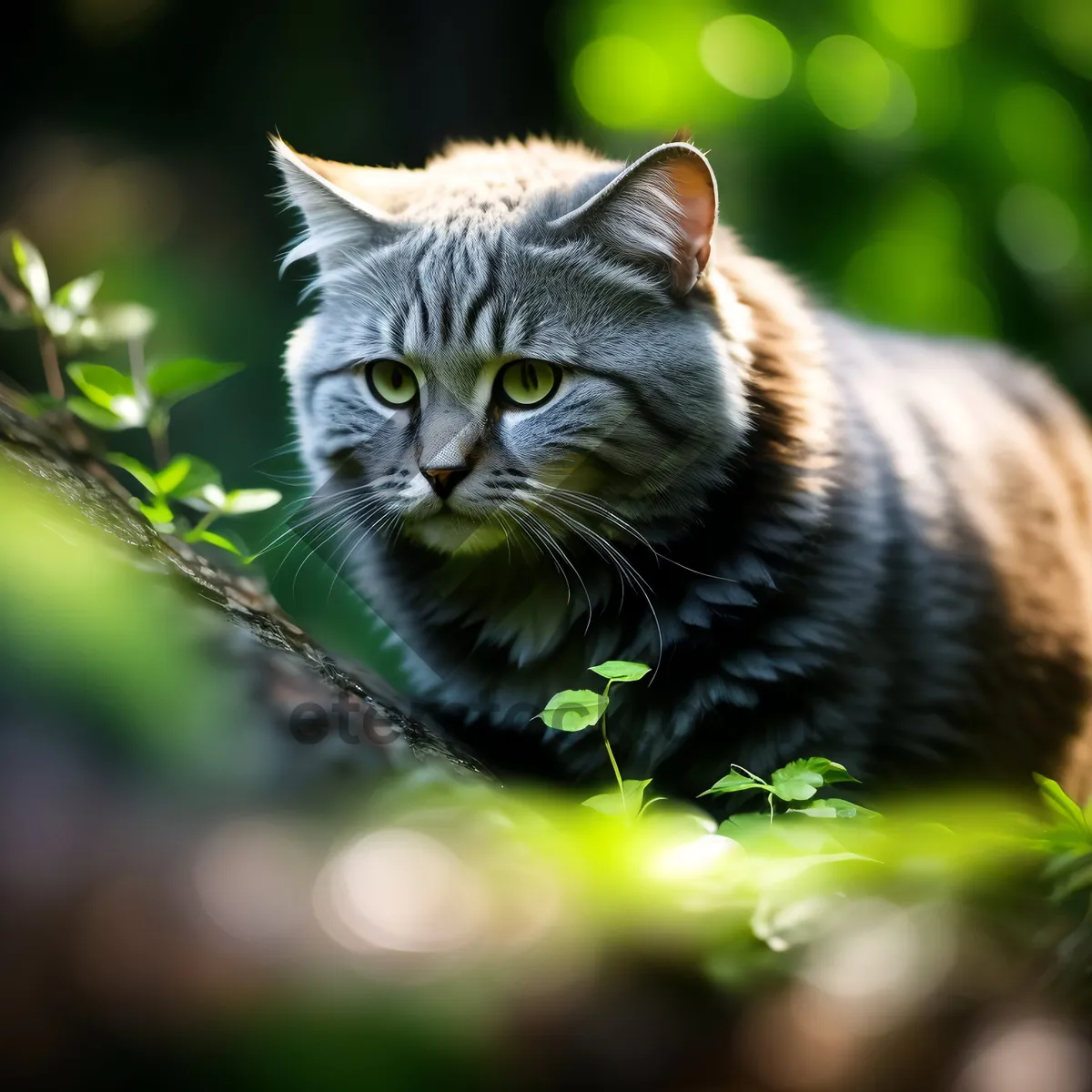 Picture of Fluffy Tabby Kitten with Big Curious Eyes