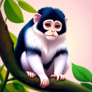 Cute cartoon monkey on a background.
