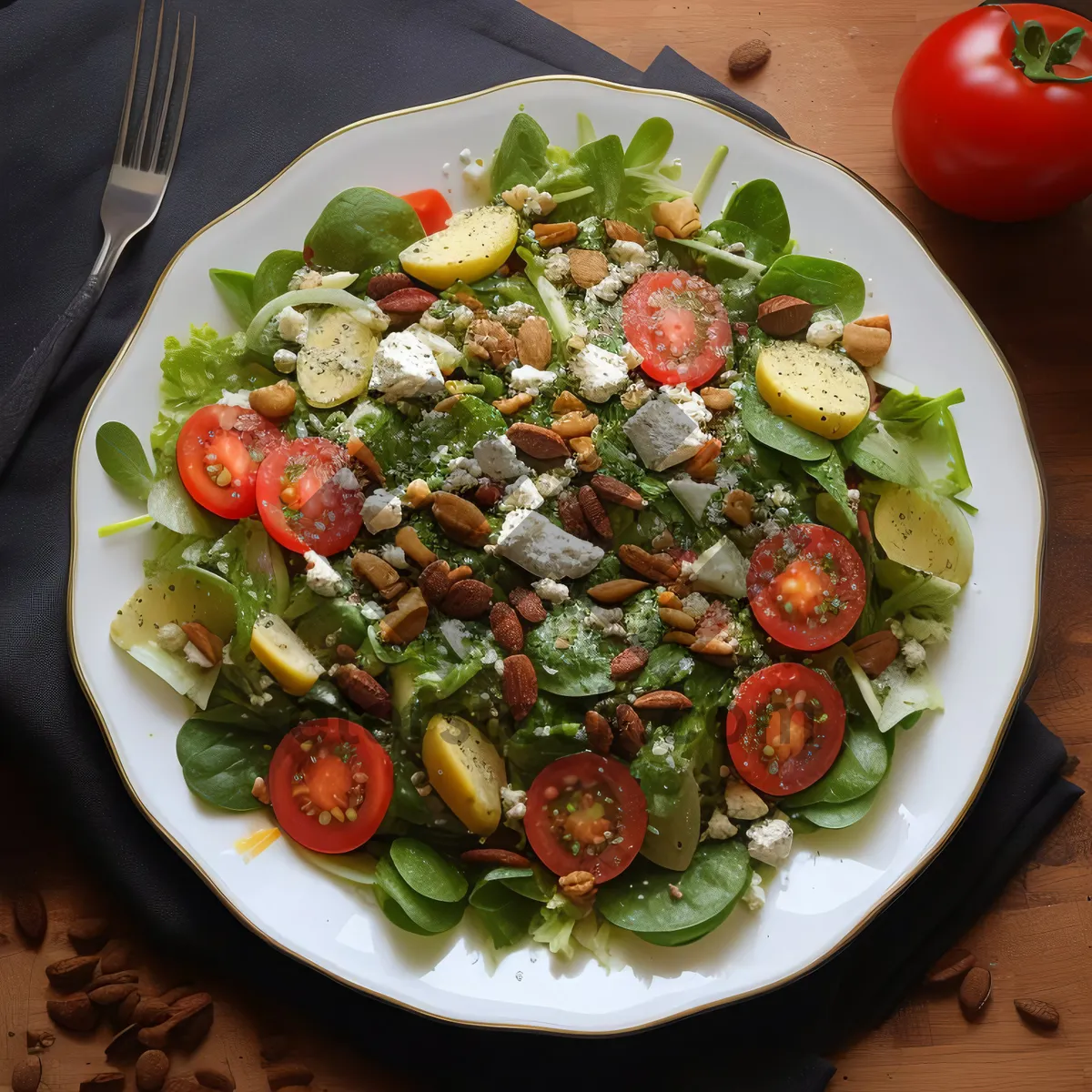 Picture of Delicious Gourmet Salad with Fresh Vegetables