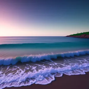 Tranquil Coastal Sunset on a Tropical Island