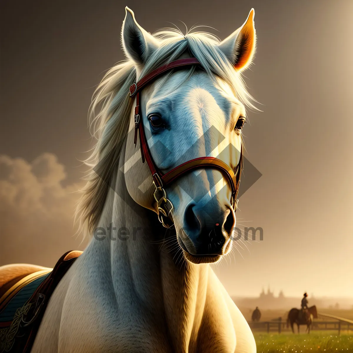 Picture of Stunning Thoroughbred Stallion in Equine Headshot