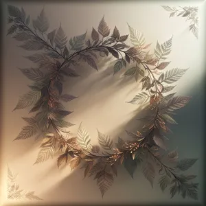 Festive Floral Snowflake Border with Silhouette Trees