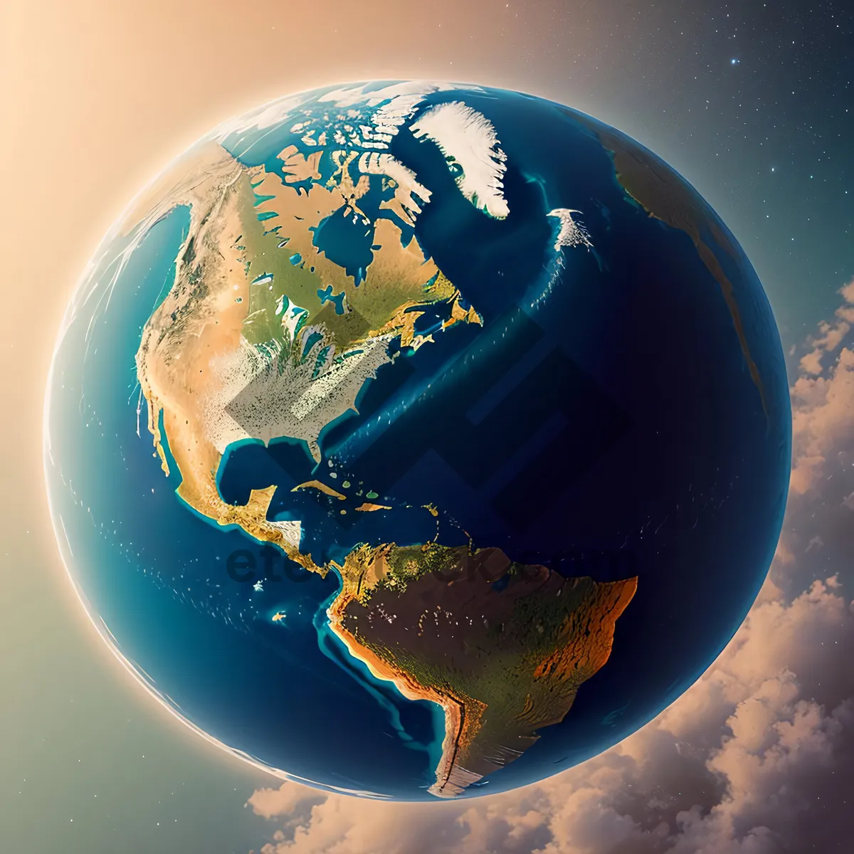 Picture of 3D Earth Planet Globe Map