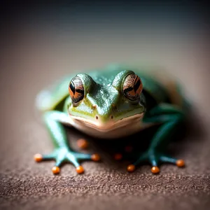 Orange-eyed Tree Frog Camouflage in Wild