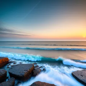 Serene Sunset over Tropical Paradise