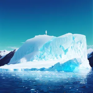 Majestic Arctic Glacier in Winter Wonderland.