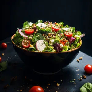 Delicious Fresh Salad with Vegetables and Nutriment