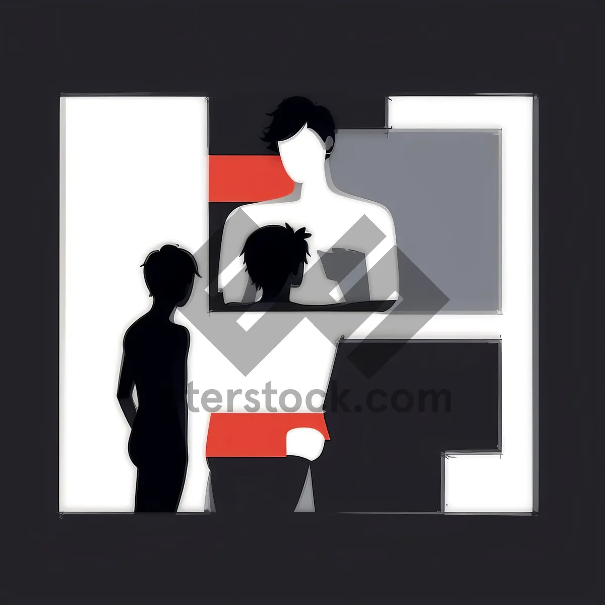 Picture of Silhouette of a Businessman Walking with a Newlywed Bride