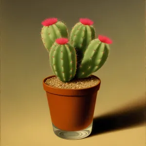 Colorful Spring Floral Bouquet: Cactus, Flowers, and Strawberry