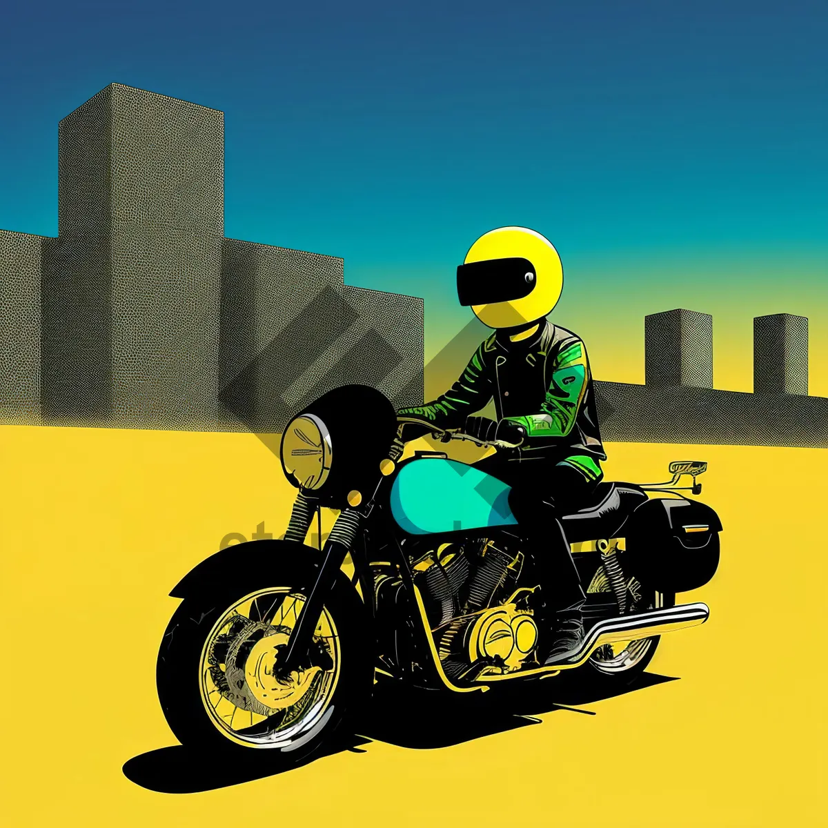 Picture of Fast and Furious on Two Wheels: Silhouette of a Speedy Motorbike Riding on the Open Road