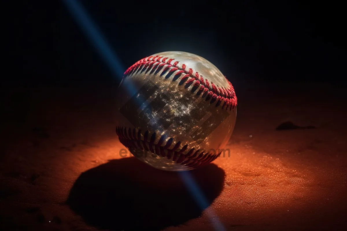 Picture of Leather baseball on grass field