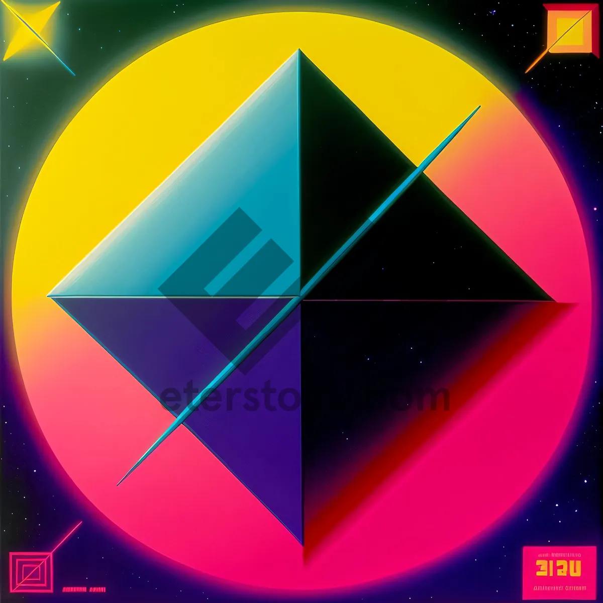 Picture of Colorful Fractal Space Art Wallpaper with Rainbow Curve