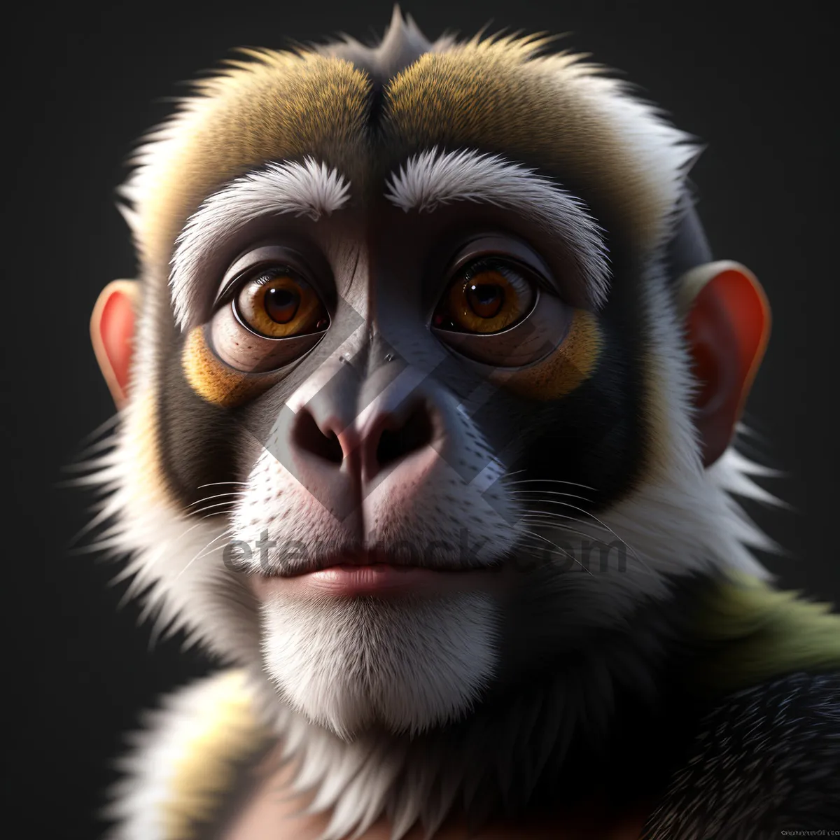 Picture of Cute Monkey Portrait in Wild