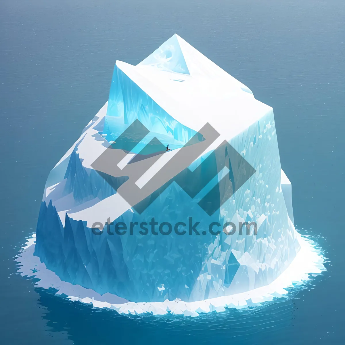 Picture of Cool Waters: Melting Glacier Amidst Frozen Landscape