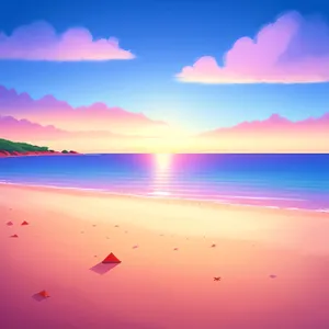 Vibrant Sunset over Serene Seascape