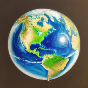 Celestial Sphere 3D Globe Map Continent Ocean Earth