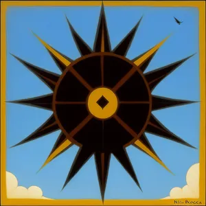 Symbolic Star Impeller Pirate Blade Design Icon