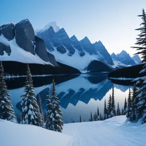 Snowy Alpine Peaks - Majestic Winter Wonderland