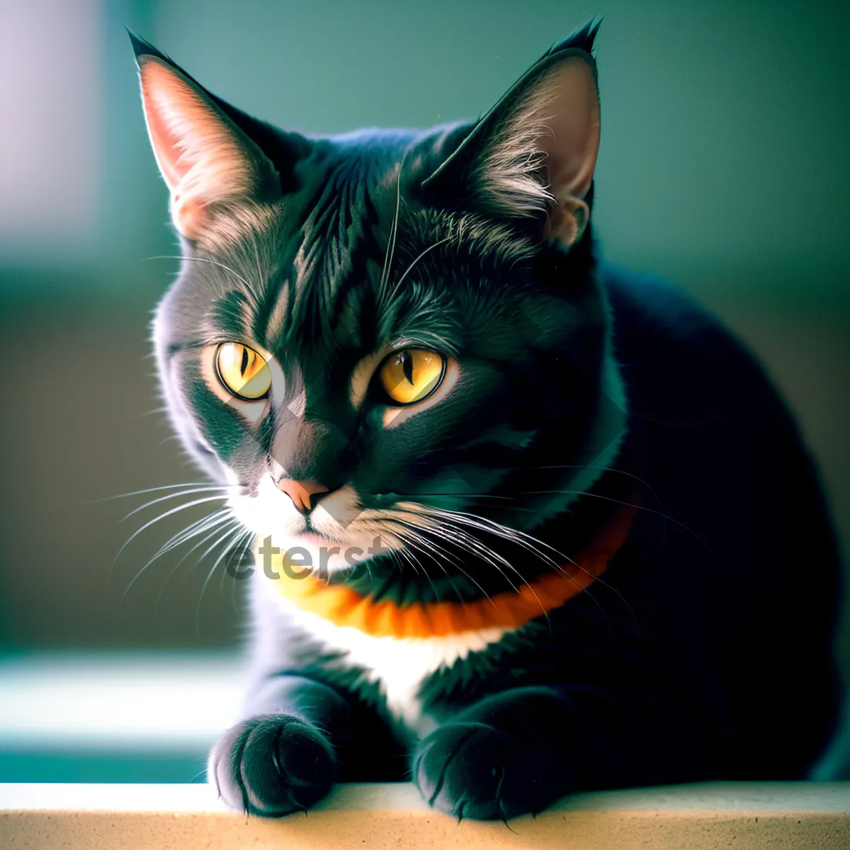 Picture of Fluffy Gray Tabby Kitty with Adorable Eyes