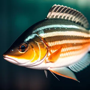 Colorful Marine Fish Swimming in Aquarium