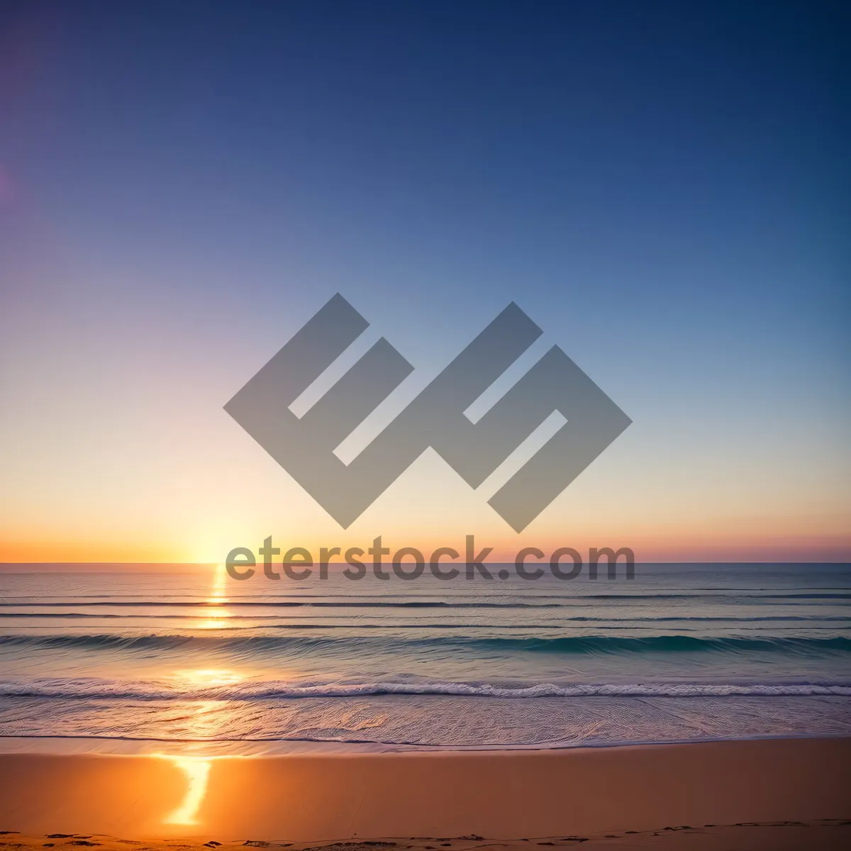 Picture of Golden Horizon: Serene Sunset Over Tropical Seascape