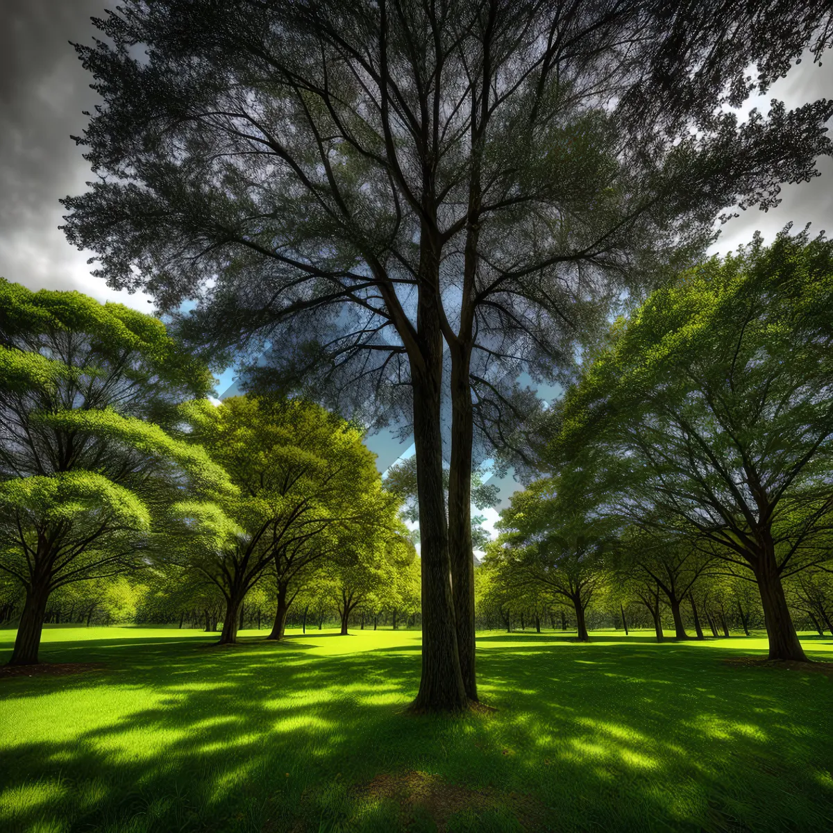 Picture of Idyllic Forest Landscape with Vibrant Foliage