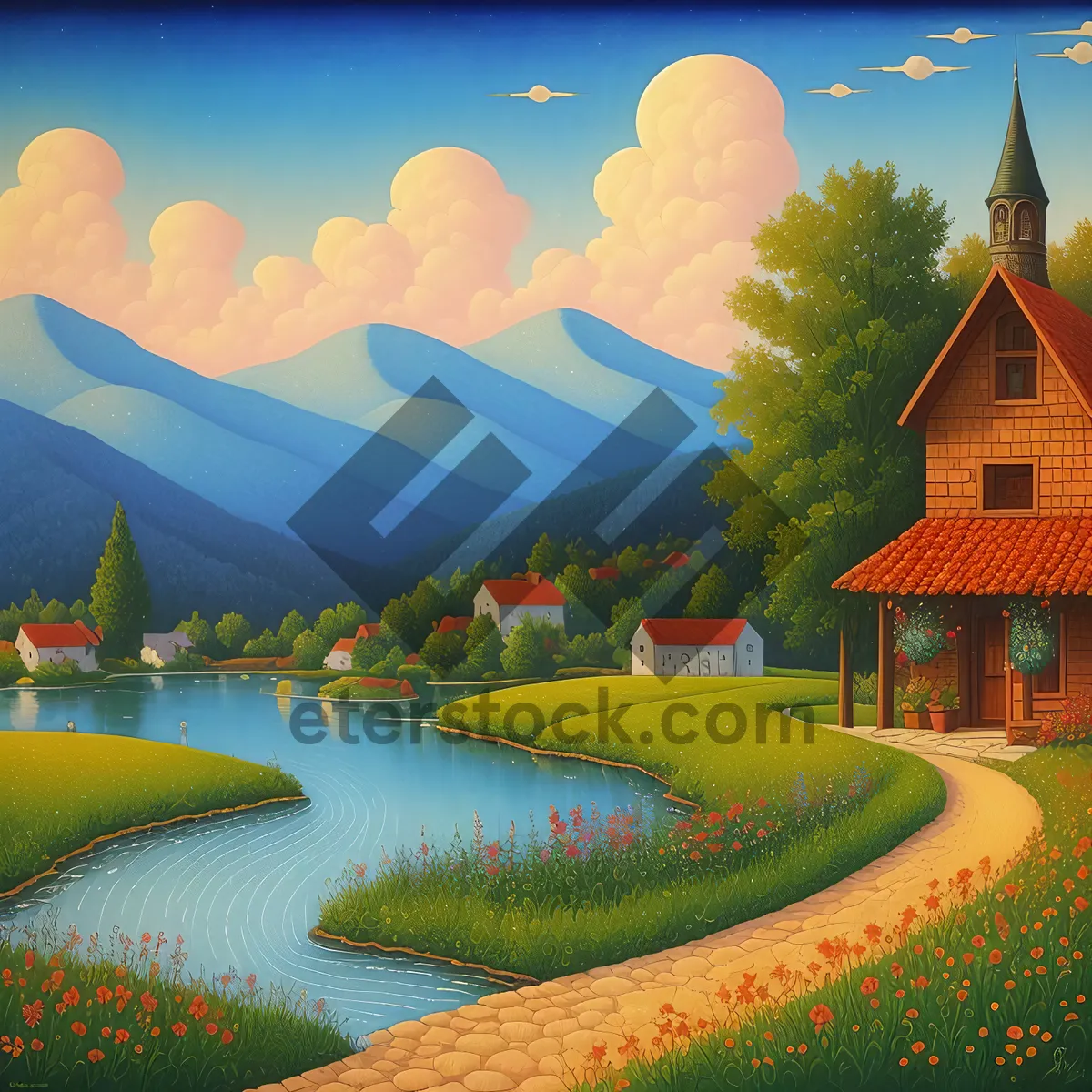Picture of Serene Summer Escape: Elegant Resort Hotel Amidst Nature's Beauty