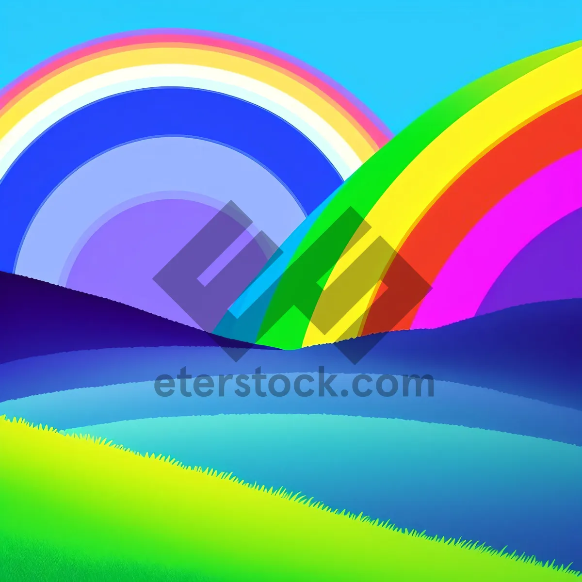 Picture of Colorful Abstract Wave Design on Modern Gradient Wallpaper