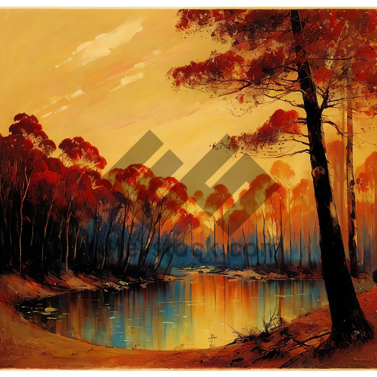 Picture of Golden Glow Over Sparkling Waters