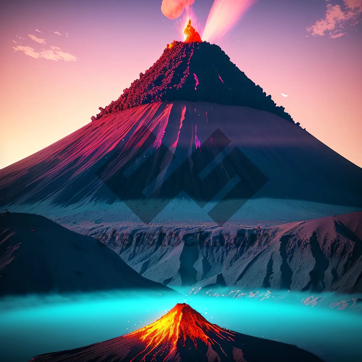 Picture of Volcano Mountain: A Fiery Geological Masterpiece