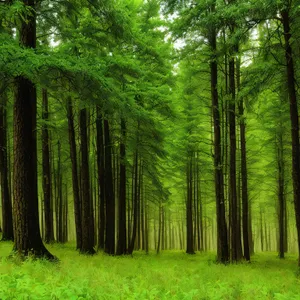 Lush Green Pathway Amidst Sunlit Southern Beech Forest