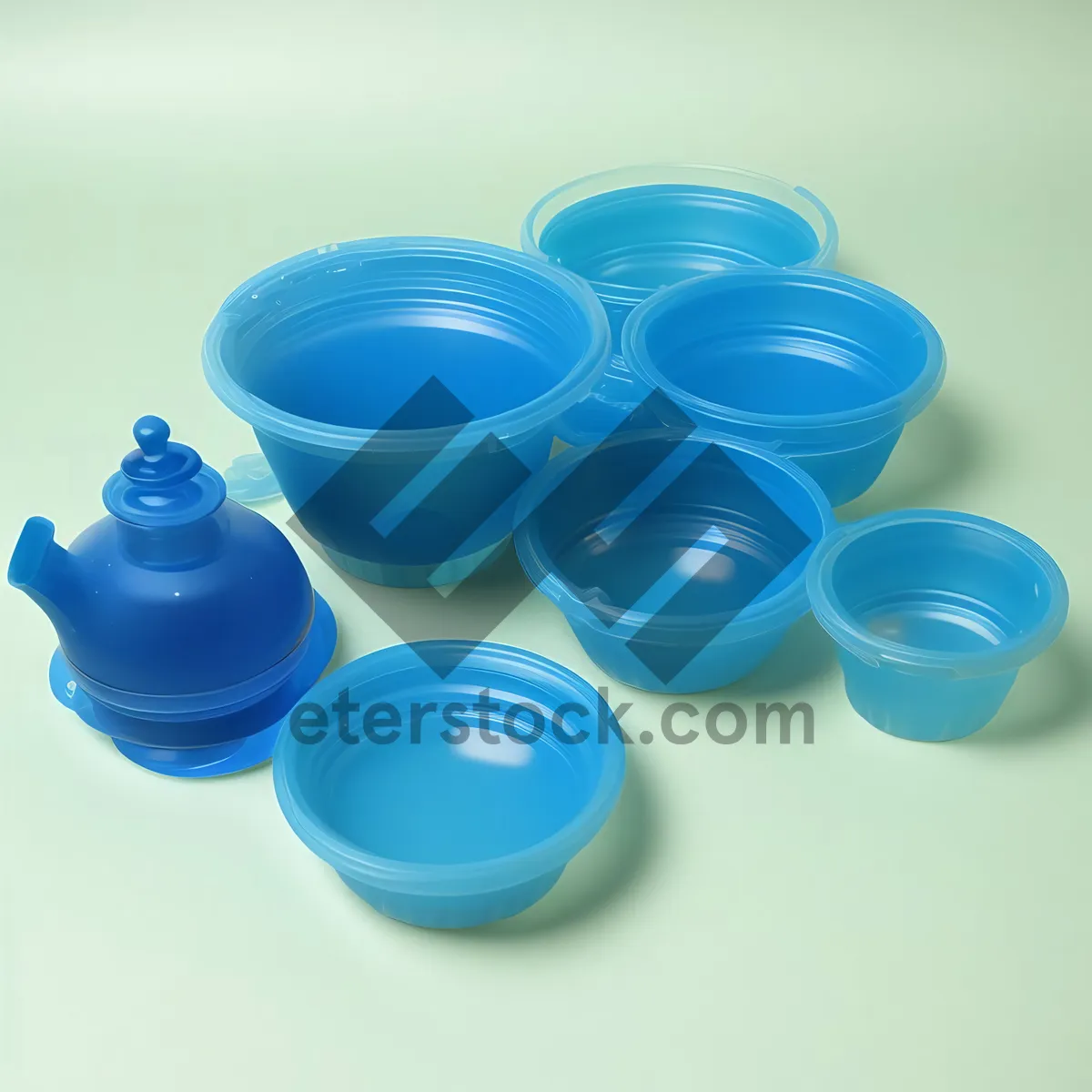 Picture of Colorful kitchenware glass and cup collection on countertop