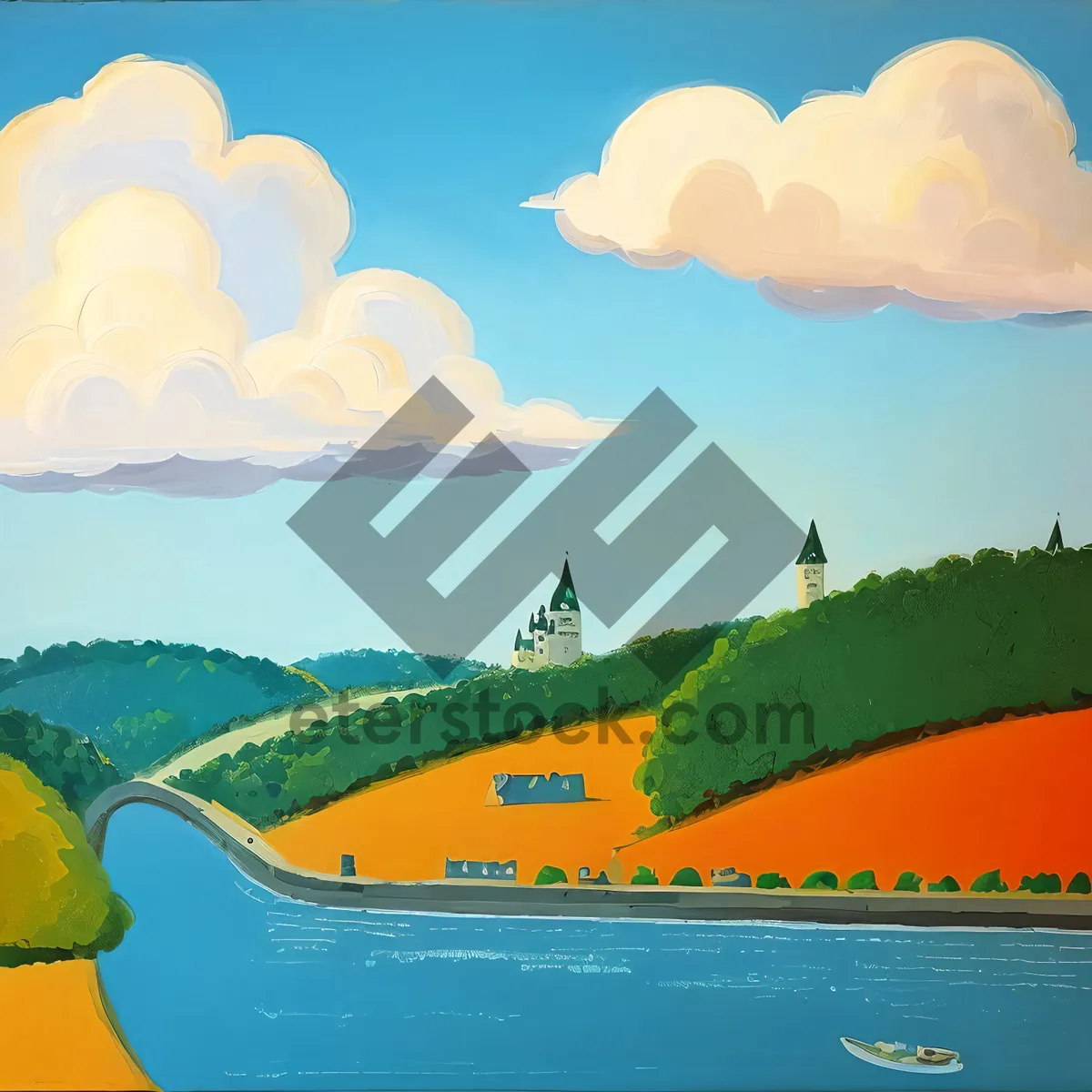 Picture of Sun-kissed Horizon Over Lush Summer Landscape