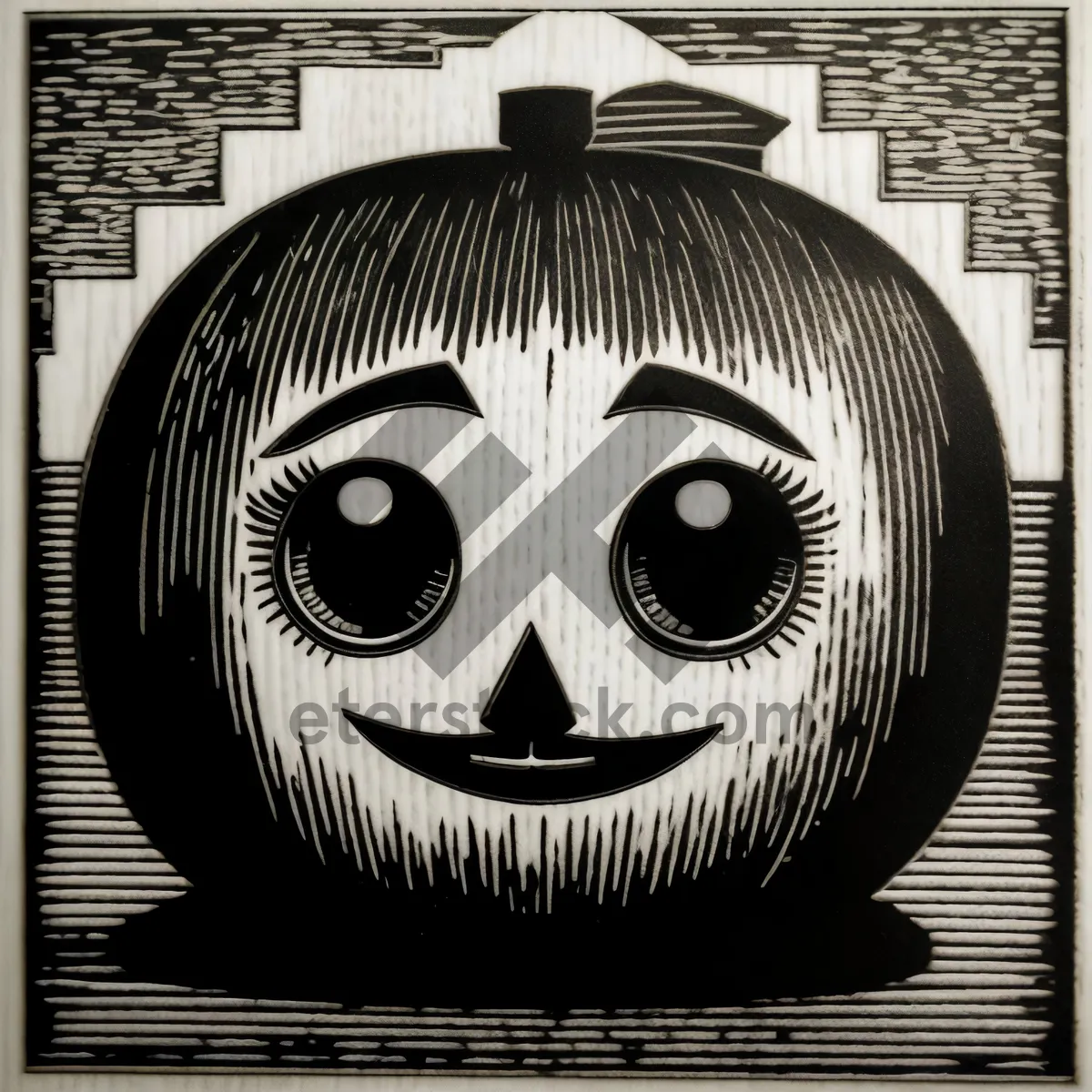 Picture of Creepy Jack-O'-Lantern Cartoon Art & Design