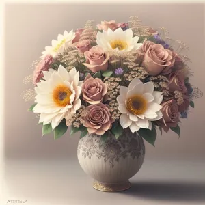 Floral Porcelain Vase Bouquet: Elegant China Flower Decoration