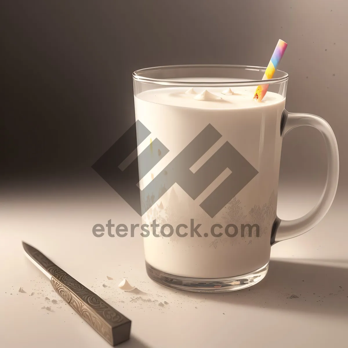 Picture of Delicious breakfast cup of milk coffee