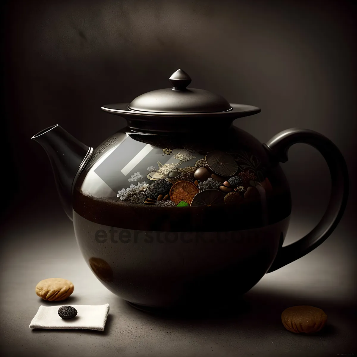 Picture of Traditional ceramic teapot for hot herbal tea