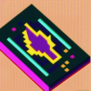 Colorful Microchip Symbol with Crayon Sign