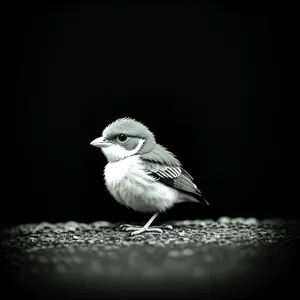 Sparrow perched on branch, showcasing feathered beauty.