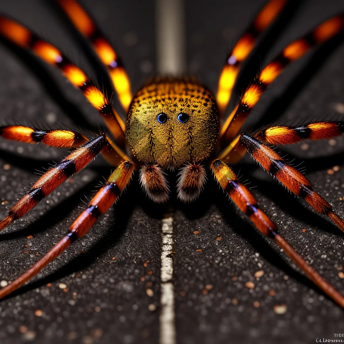 Picture of Close-up of Black and Gold Garden Spider