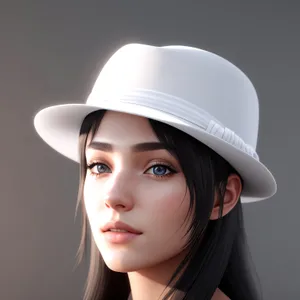 Beautiful smiling lady in fashionable hat