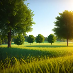Golden Rapeseed Field under Sunny Sky