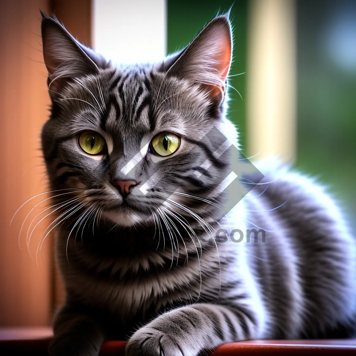 Picture of Furry Baby Cat with Striped Fluffy Fur