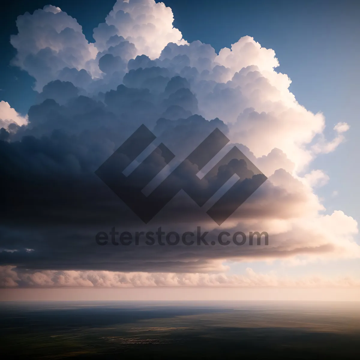 Picture of Vibrant Summer Sky with Fluffy Clouds