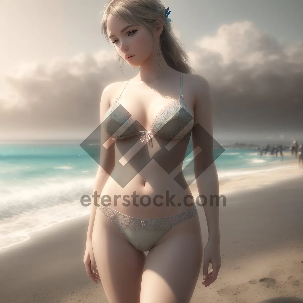 Picture of Summer Beach Vacation Fashion: Striking Swimsuit and Bikini Collection