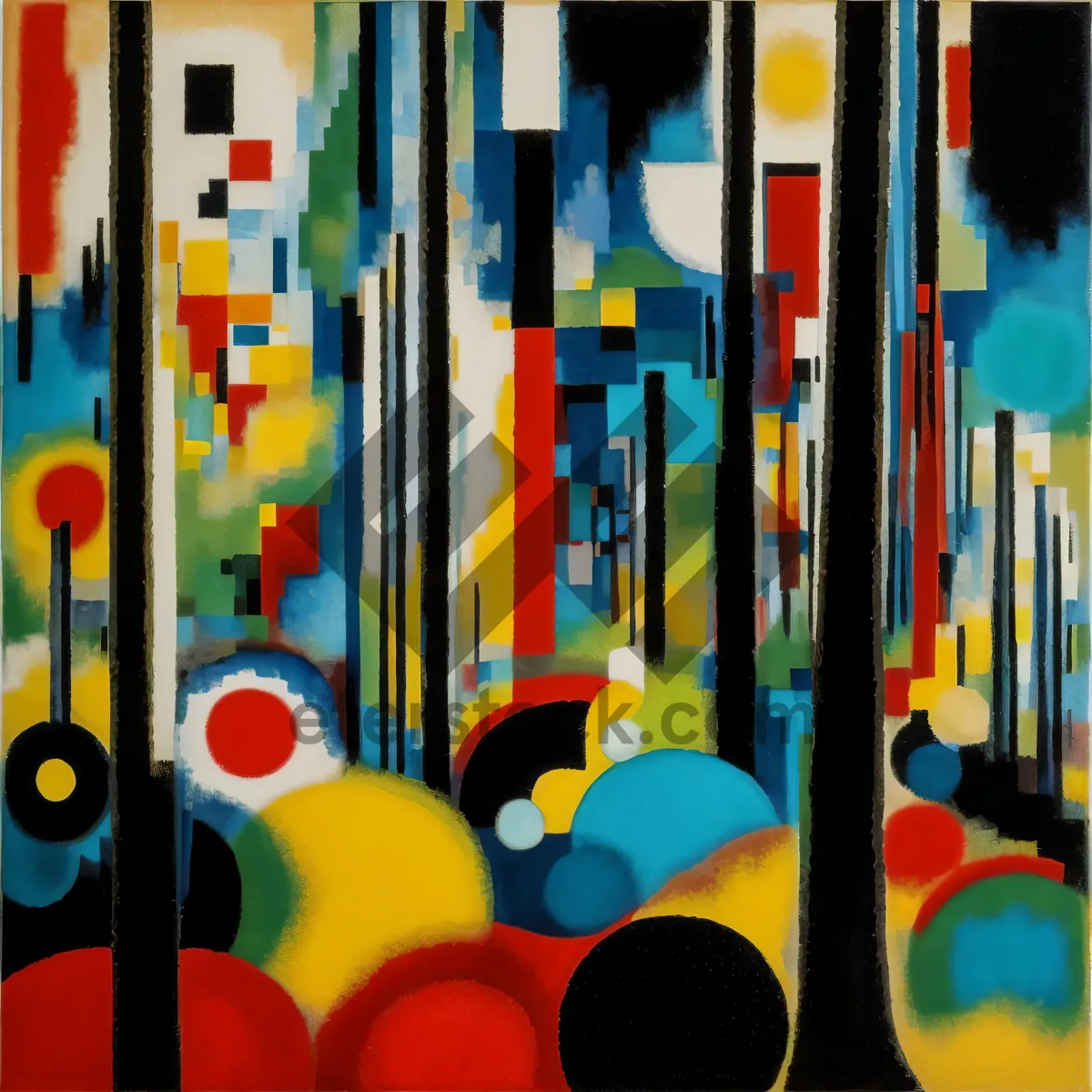 Picture of Vibrant School Art Brushes: Pencil, Paintbrush, Color Tool