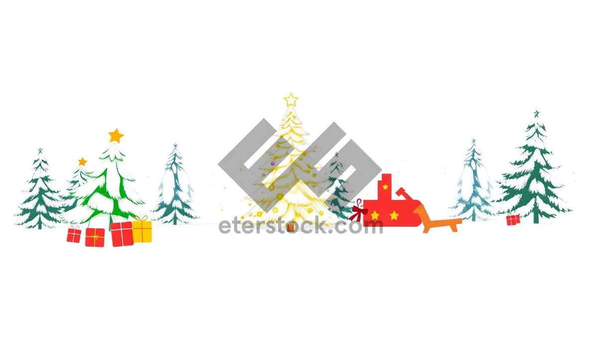 Picture of Winter Holiday Greeting Card with Snowman and Tree