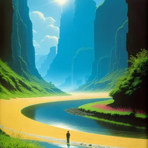 Serene Sunset Over Lake: A Tranquil Summer Landscape